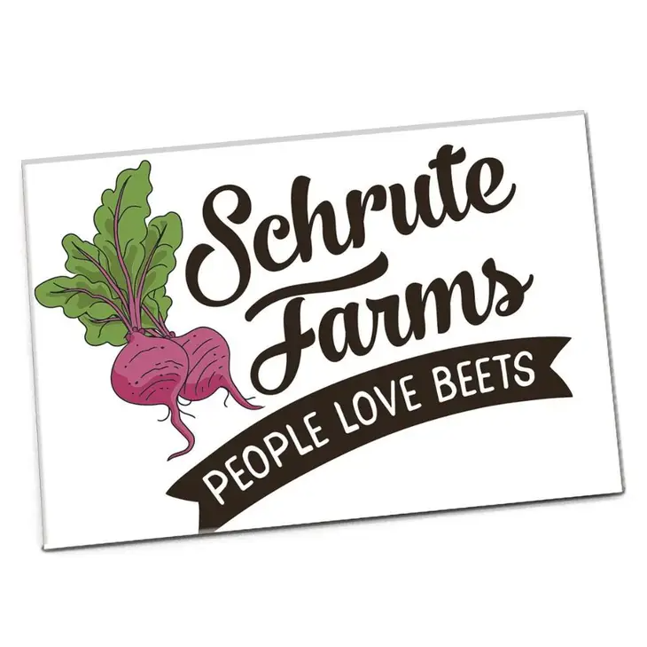 Schrute Farms - People Love Beets - The Office Magnet - 2-1/2-in. x 3-1/2-in. - Mellow Monkey
