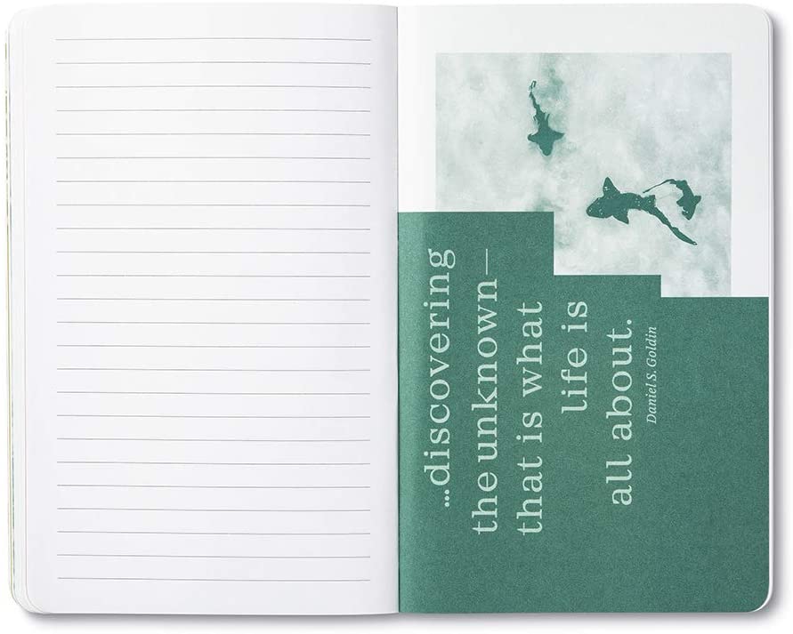 Write Now Journal: Live With Curiosity - Softcover with periodic typeset quotations, 128 lined pages - Mellow Monkey