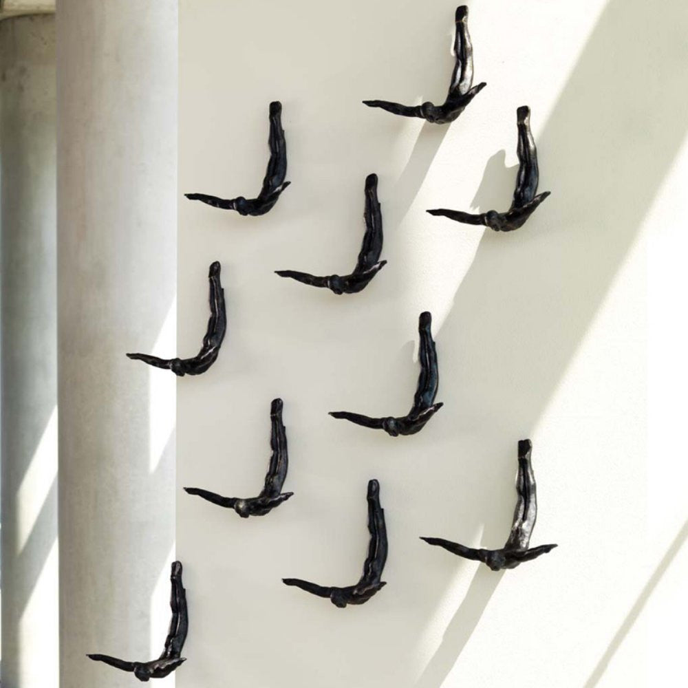 Global Views Wall Diver (Male) Sculpture 10-1/4-in