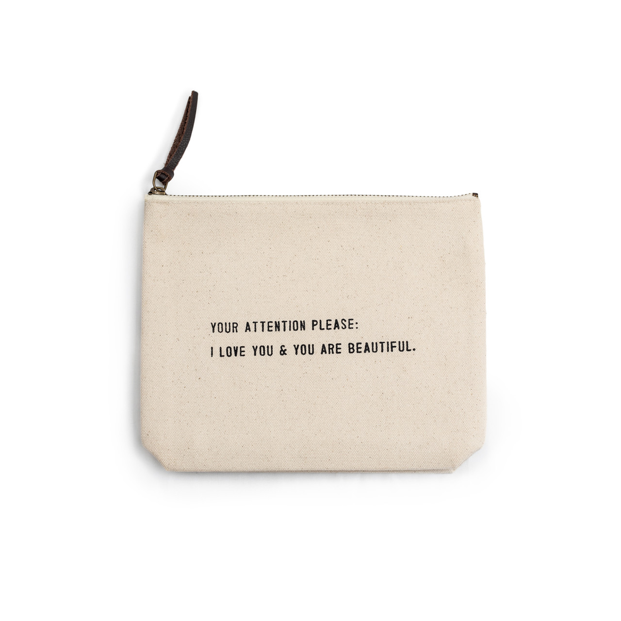 Canvas Zipper Bag - I Love You And You Are Beautiful - Mellow Monkey