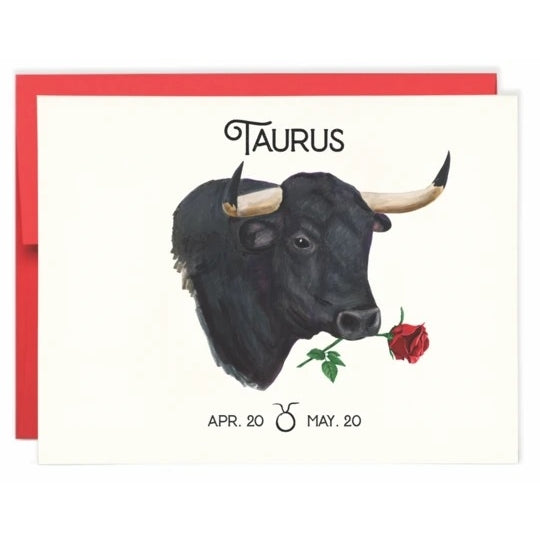 Zodiac Astrology Birthday Greeting Card - Taurus (Apr 20 - May 20) - Mellow Monkey