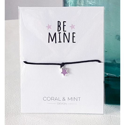 Coral and Mint - Be Mine Charm Bracelet with Lilac Star - Mellow Monkey