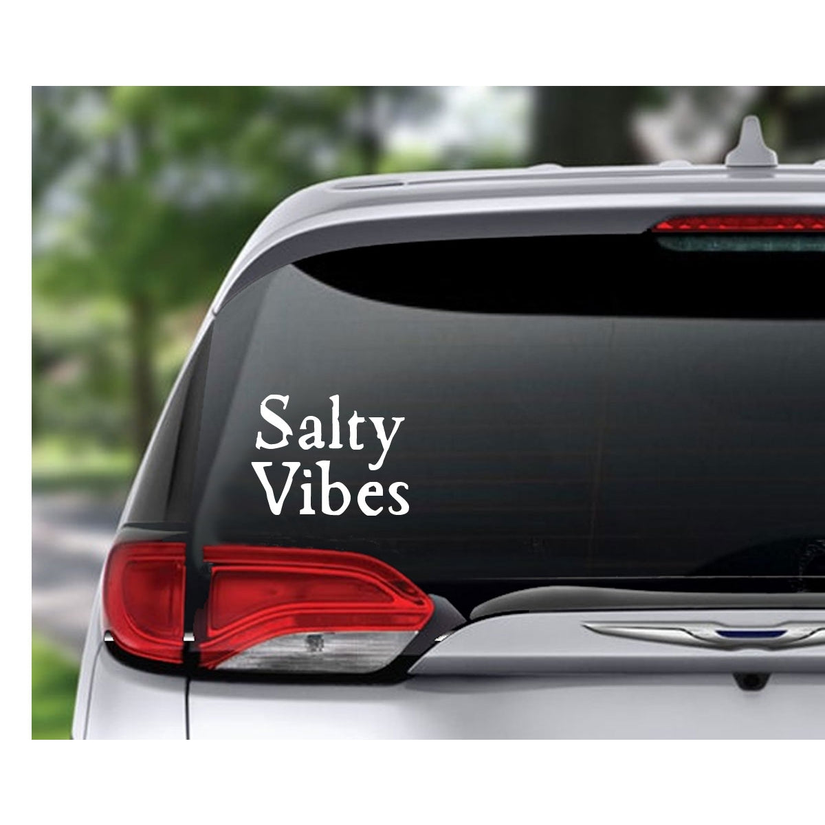 Salty Vibes Car Window Sticker Decal - White - Mellow Monkey