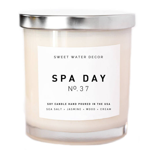 Spa Day Soy Candle - White Jar Candle - Mellow Monkey