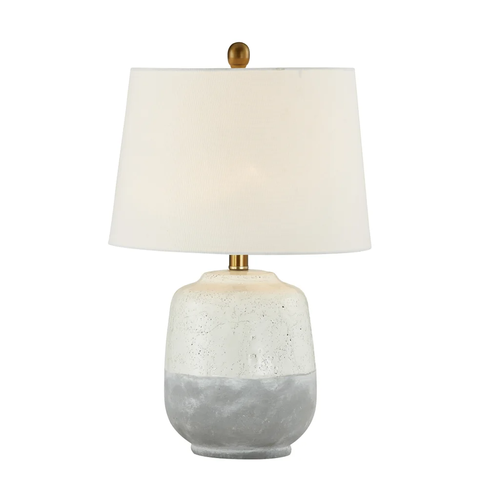 Nova Speckled White Gray Ceramic Accent Table Lamp - 22-in - Mellow Monkey