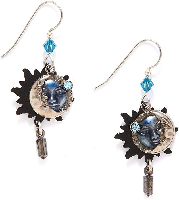 Silver Forest Blue Eclipse Layered Earrings - Mellow Monkey