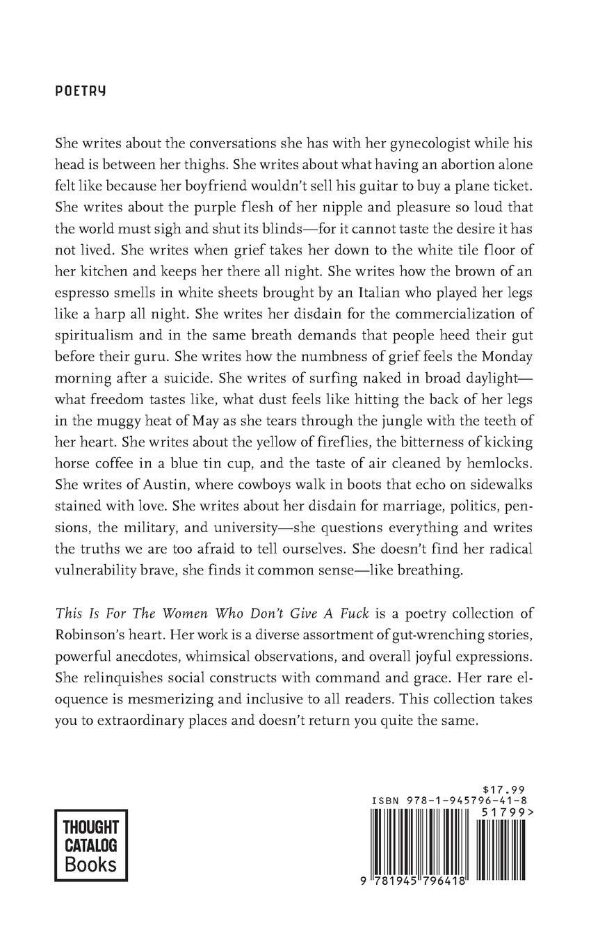 This Is For The Women Who Don't Give A Fuck - A Collection Of Poems By Janne Robinson - Softcover - Mellow Monkey
