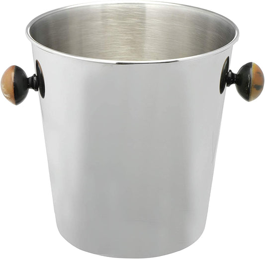 Stainless Steel Ice Bucket with Horn Handles, Nickel Finish - 2-1/2-Quart - Mellow Monkey