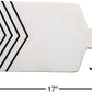 Marble Cheese Charcuterie Cutting Board with Rope Tie - White with Black Chevron - 17-in - Mellow Monkey