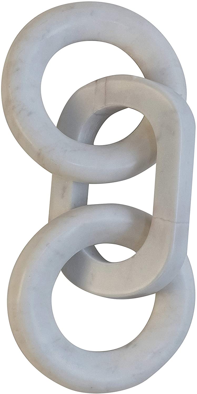 Marble Chain Decorative Décor - White - 11-in - Mellow Monkey