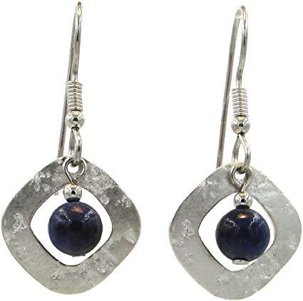 Silver Forest Rounded Diamond Shaped Bead Drop-Style Earrings - Mellow Monkey