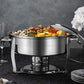 Kook Stainless Steel Chafing Dish Buffet Set with Glass Viewing Lid - 4-1/2-qt - Mellow Monkey