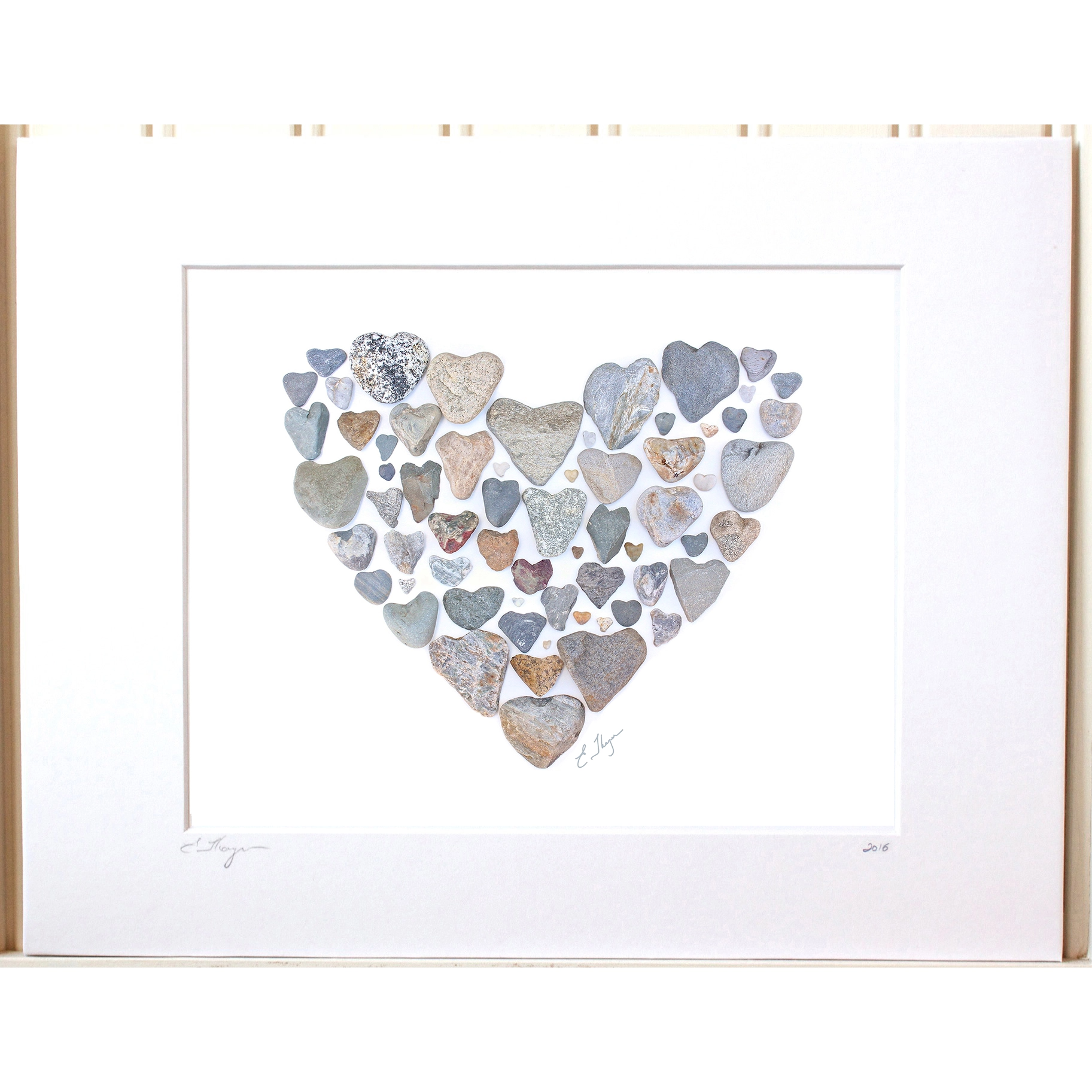Heart Made From Heart Shaped Beach Rocks Print - Mellow Monkey