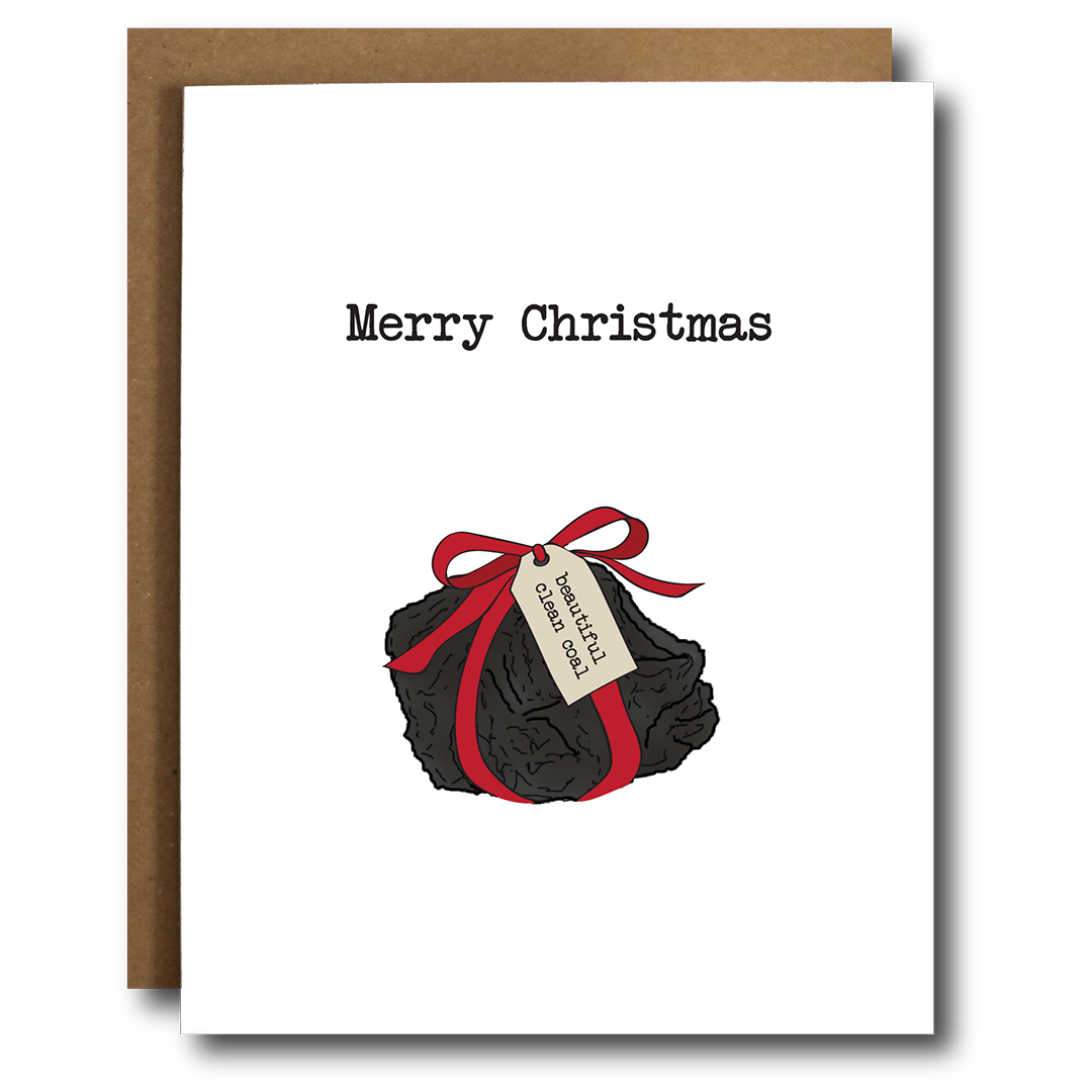 Beautiful Clean Coal Christmas Card - Mellow Monkey