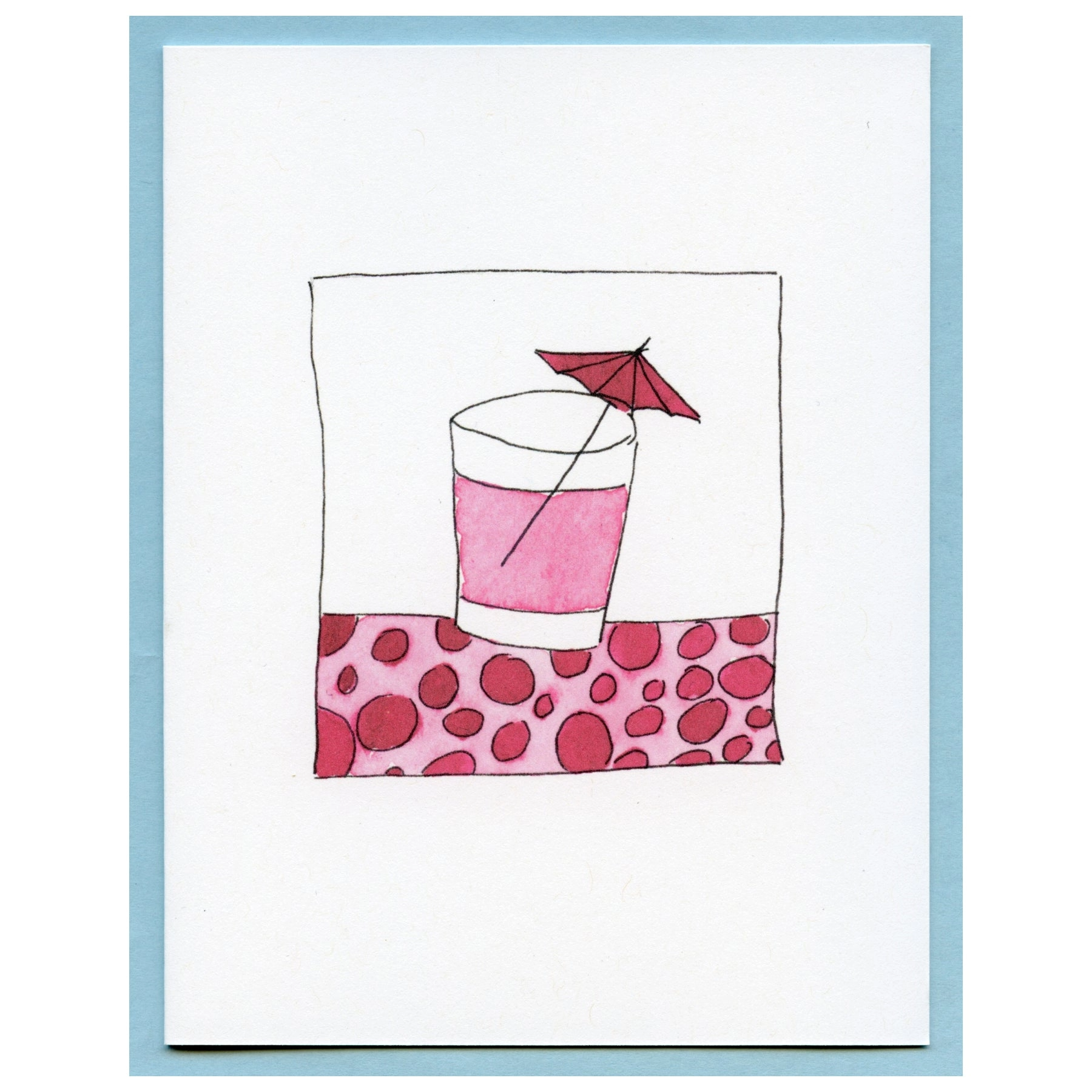 Red Umbrella Cocktail - Greeting Card - Mellow Monkey