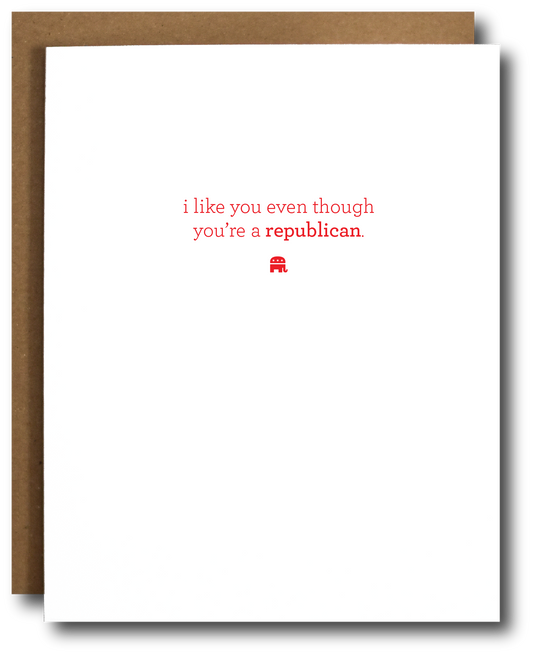 I like You Republican Greeting Card - Mellow Monkey