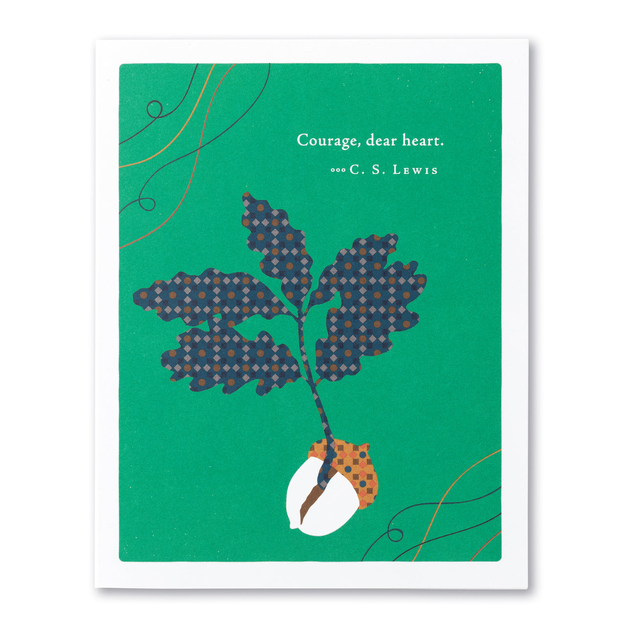 Positively Green Greeting Card - Encouragement - "Courage, Dear Heart" - C.S. Lewis - Mellow Monkey