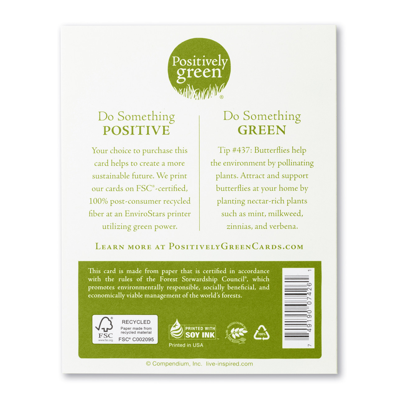 Positively Green Love Greeting Card - “I like you as you are, exactly and precisely.” —FRED ROGERS - Mellow Monkey