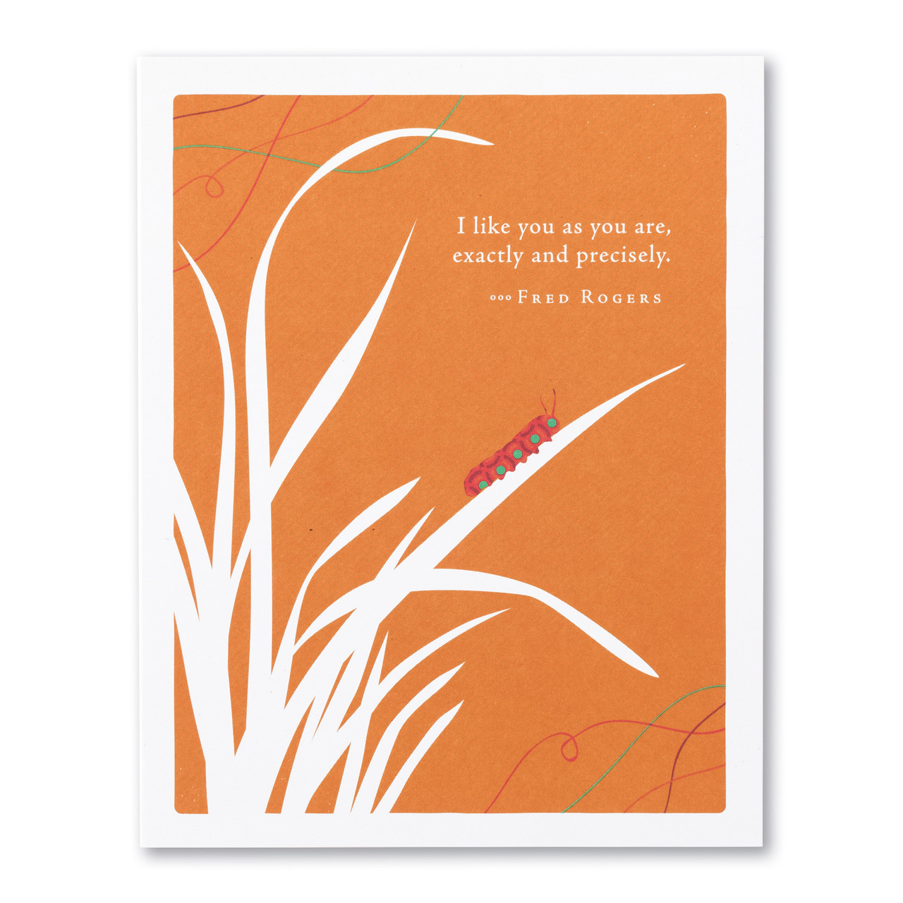 Positively Green Love Greeting Card - “I like you as you are, exactly and precisely.” —FRED ROGERS - Mellow Monkey