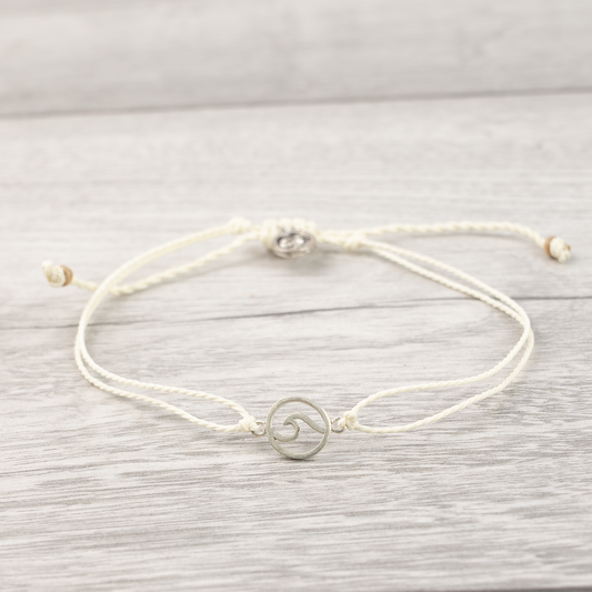 Kuta Wave Handmade Surf Anklet -  White - Mellow Monkey