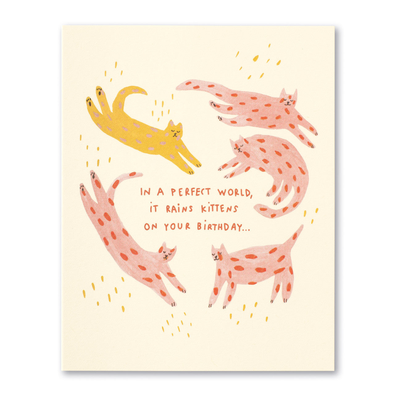 Love Muchly Greeting Card - Belated Birthday - In A Perfect World, It Rains Kittens On Your Birthday... - Mellow Monkey