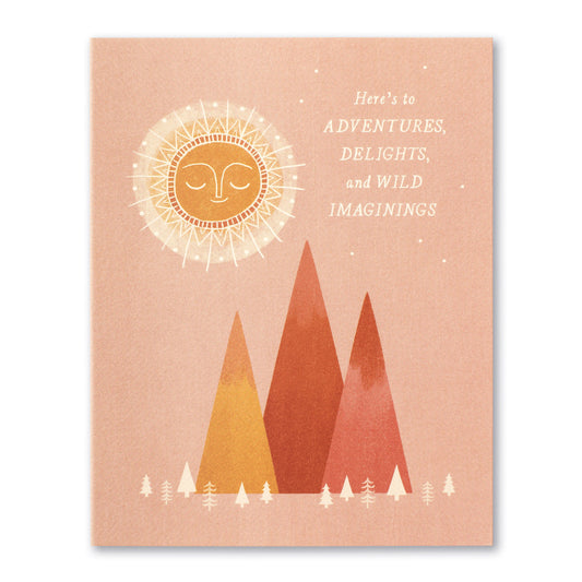 Love Muchly Greeting Card - Birthday - Here's To Adventures, Delights, And Wild Imaginings! - Mellow Monkey