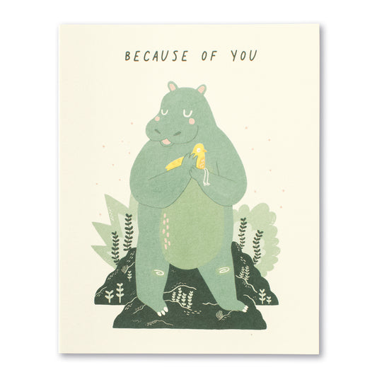 Love Muchly Greeting Card - Thank You - Because Of You - Mellow Monkey