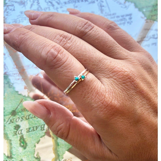 Tiny Turquoise Triangle Ring - Sterling Silver – Mellow Monkey