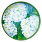 White Hydrangea Art Decorative Serving Tray - 15-in Diameter - Mellow Monkey