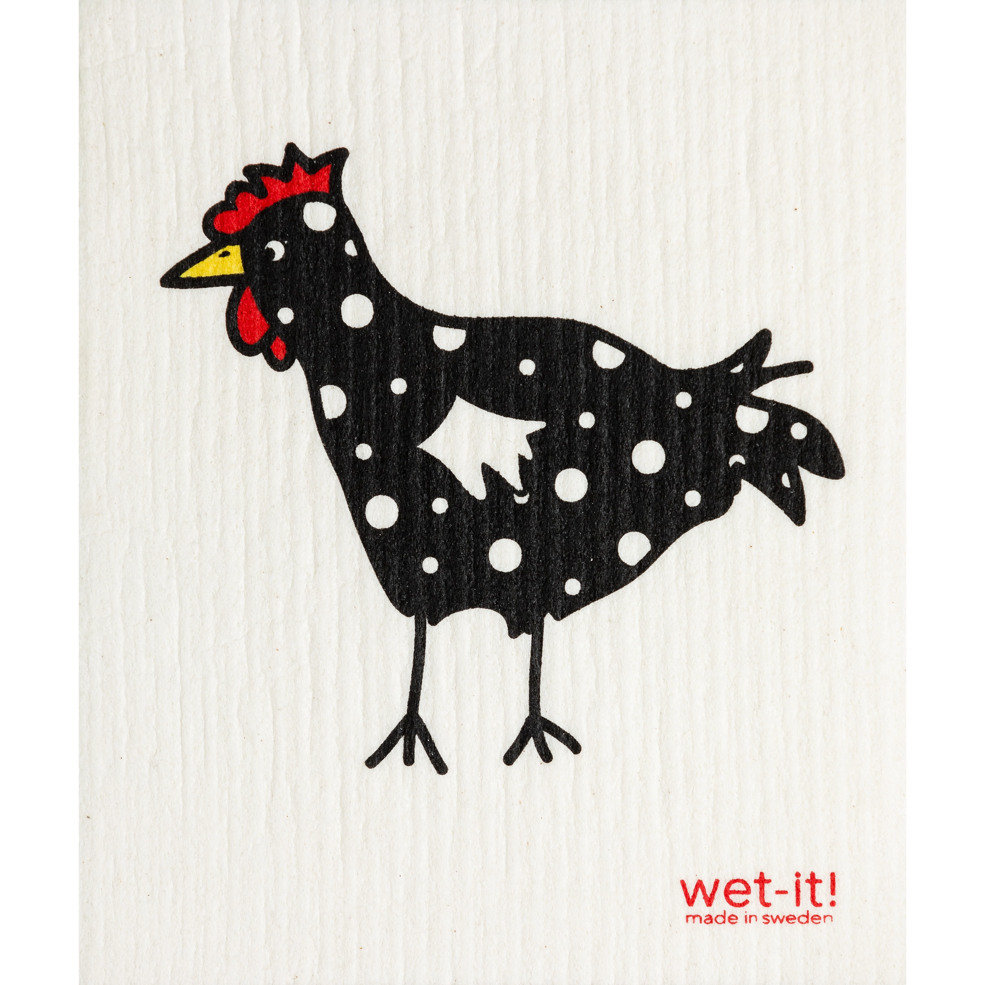 Spotted Black Chicken - Swedish Reusable Wash Cloth - Mellow Monkey