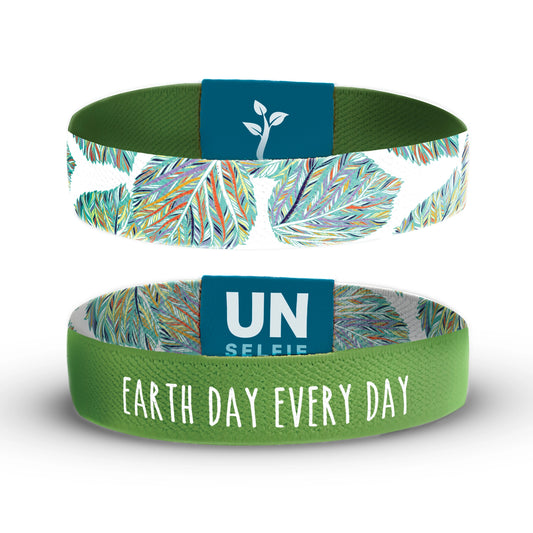 Unselfie Foliage Earth Day Wrist Band - Mellow Monkey