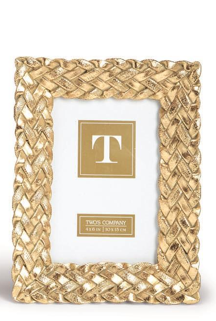 Tresse d'Or Gold Braid Pattern Photo Frame - 8-1/4-in (Holds 4-in x 6-in photo) - Mellow Monkey