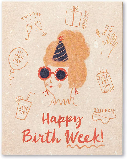 Love Muchly Greeting Card - Birthday - Happy Birth Week! - Mellow Monkey