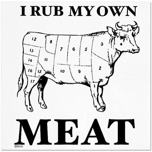 I Rub My Own Meat | Boutique Cocktail Napkin, Pack Of 20 - Mellow Monkey