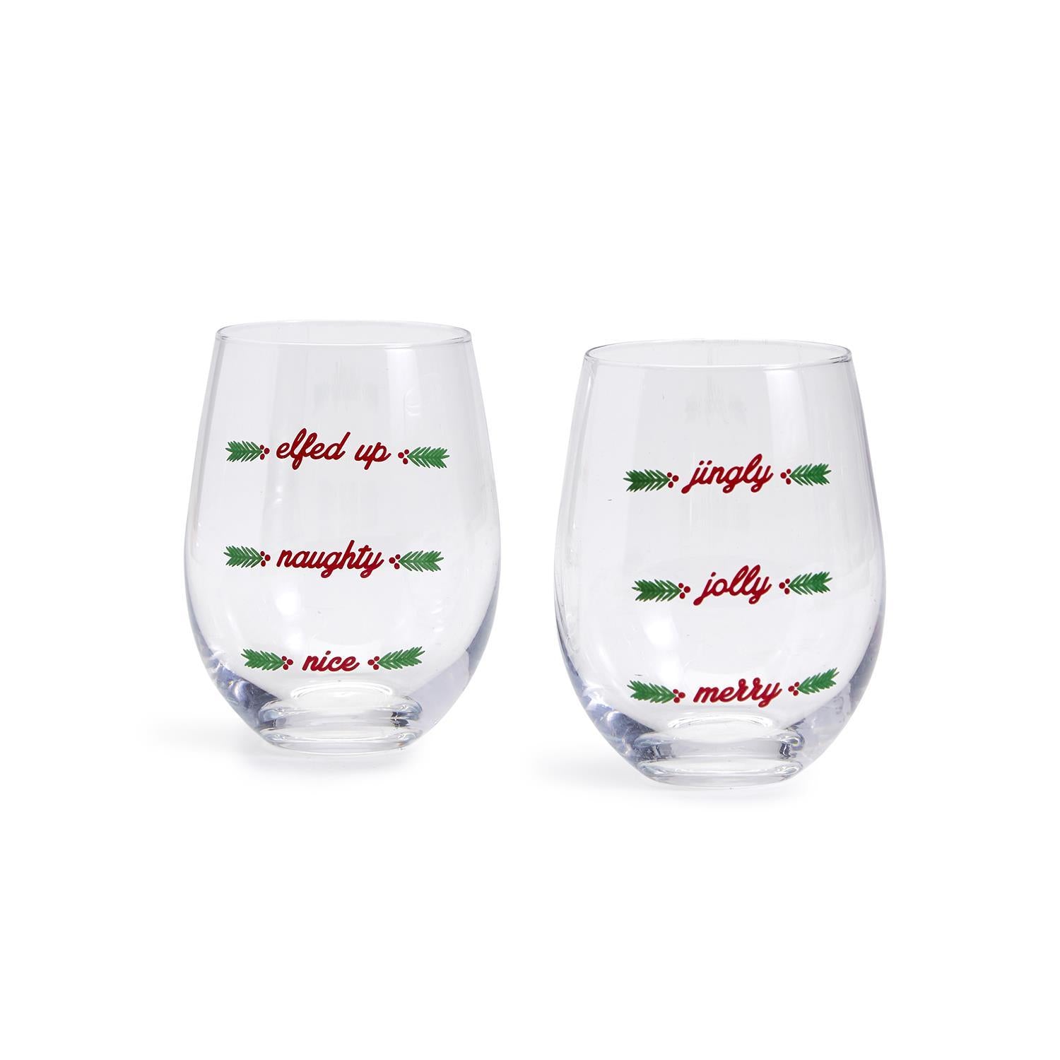 Merriest Stemless Wine Glass in 2 styles