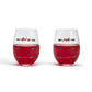 Merriest Stemless Wine Glass . 2 styles display shot
