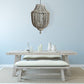 Metal Chandelier with Distressed Grey Wood Beads - 27-1/4-in - Mellow Monkey