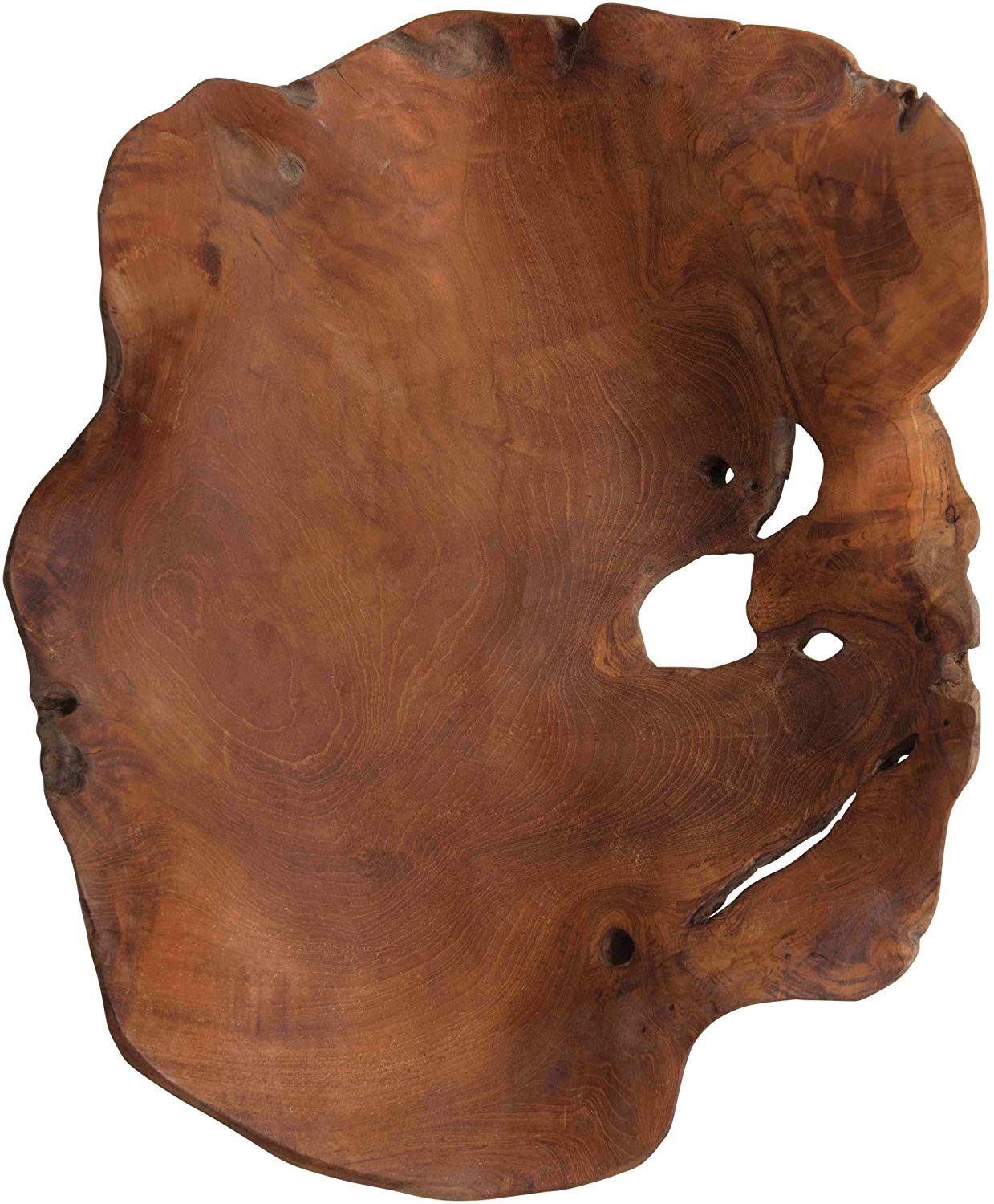 Decorative Hand-Carved Teak Wood Bowl - Brown - Mellow Monkey