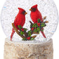 Two Cardinals On Holly Musical Christmas Water Snow Globe - 6-1/2-in - Mellow Monkey