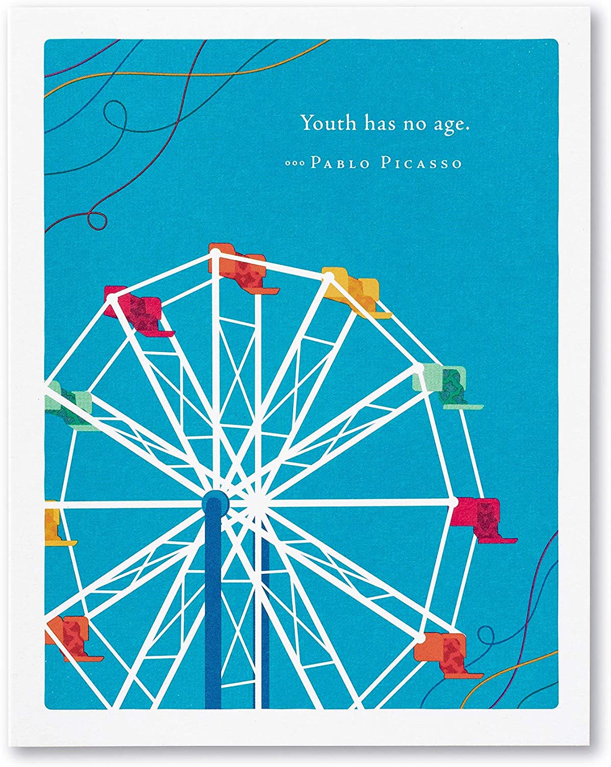 Positively Green Greeting Card - Birthday - “Youth has no age.” by Pablo Picasso - Mellow Monkey