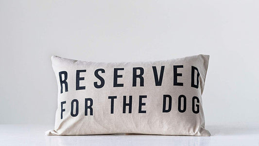 Reserved For The Dog - Large Cotton Throw Pillow - 24-in - Mellow Monkey