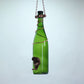 Glass Wine Bottle Bird Feeder - Green Bottle With Copper Trim - Mellow Monkey