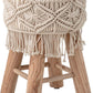 Macrame and Mango Wood Stool - Natural - 16-in - Mellow Monkey