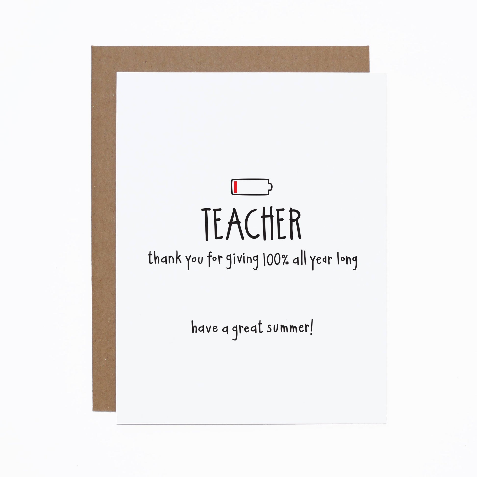 Teacher Battery Card - Mellow Monkey