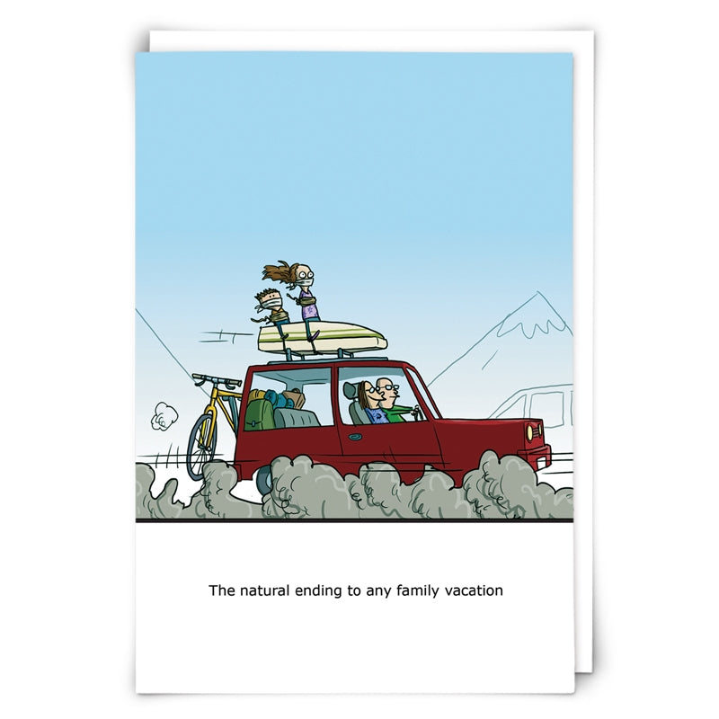 The Natural Ending To Any Family Vacation - Humorous All Occasion Greeting Card - Mellow Monkey