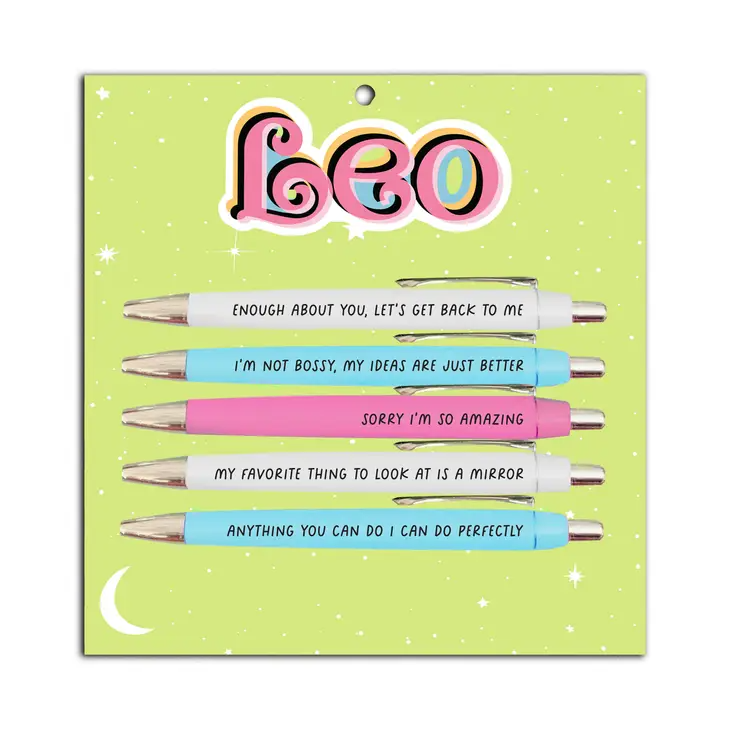 Leo - 5 Pen Astrology Set - Mellow Monkey