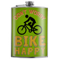 Don't Worry Bike Happy - Stainless Steel Flask - 8-oz - Mellow Monkey