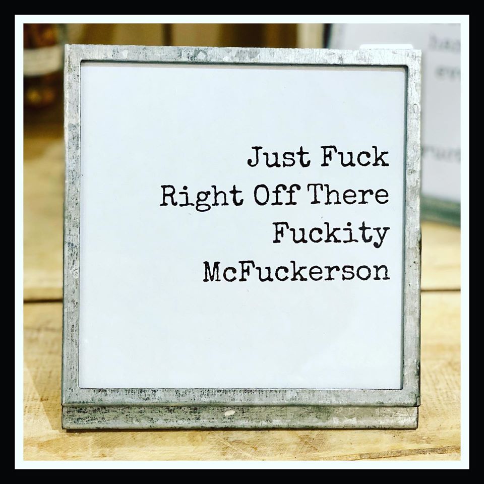Just Fuck Right Off There Fuckity McFuckerson - Metal and Glass Desk Frame - Mellow Monkey