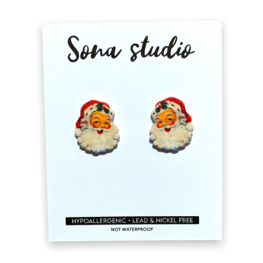 Vintage Santa Earrings - Mellow Monkey