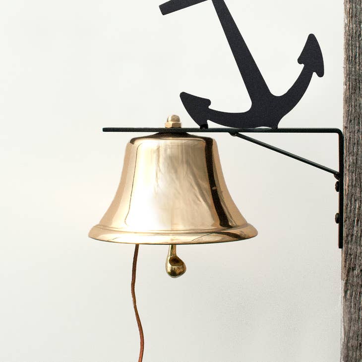 Bevin Bells - Patio Bell with Anchor Silhouette Bracket - 6-in - Mellow Monkey